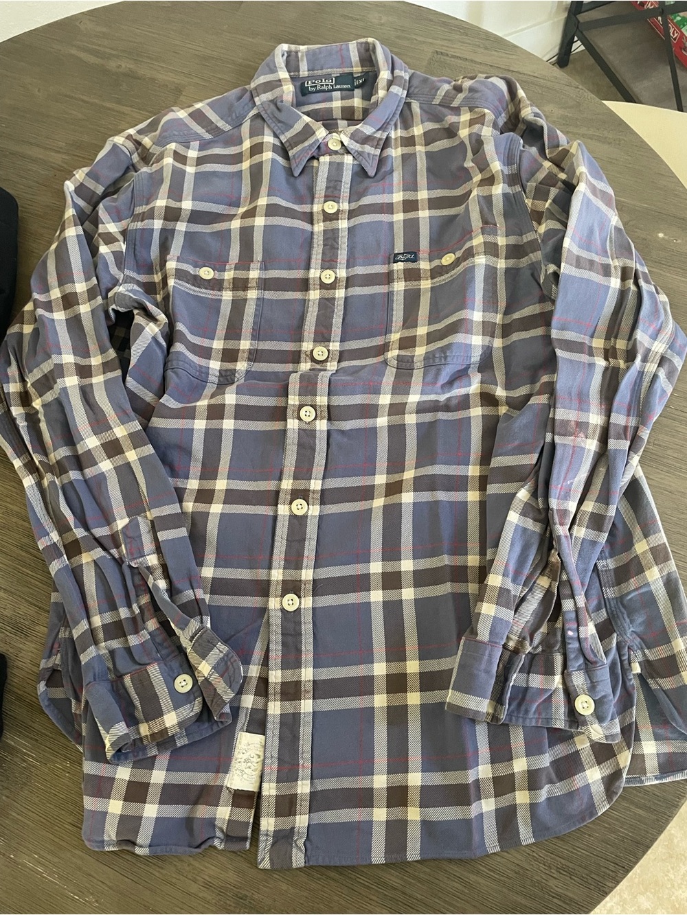 Ralph Lauren Blue and Purple Plaid Button-Down Shirt
